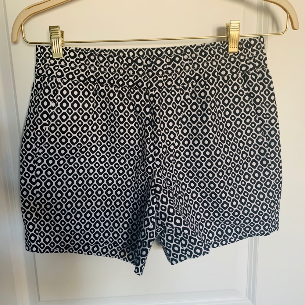 Jcrew black and white patterned shorts